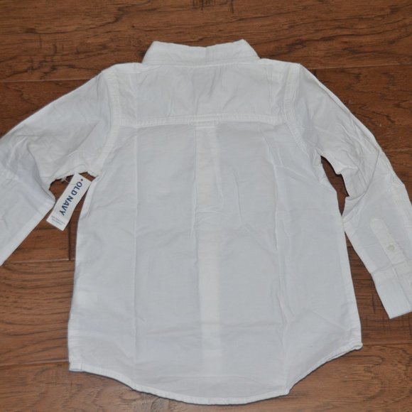 Old Navy Boys 100% Cotton White Button Down Shirt - Picture 4 of 4